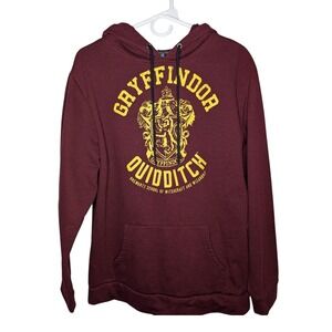 Harry Potter Gryffindor Quidditch Drawstring Hoodie Burgundy Men's Large EUC